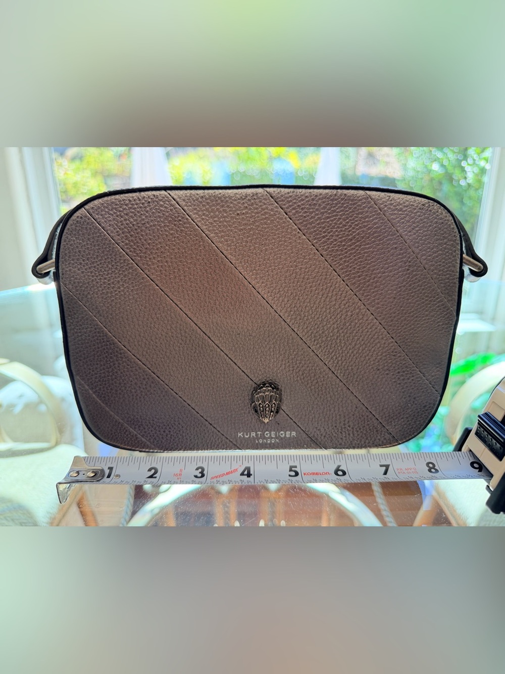 Kurt Geiger Gray Quilted Leather Crossbody Bag